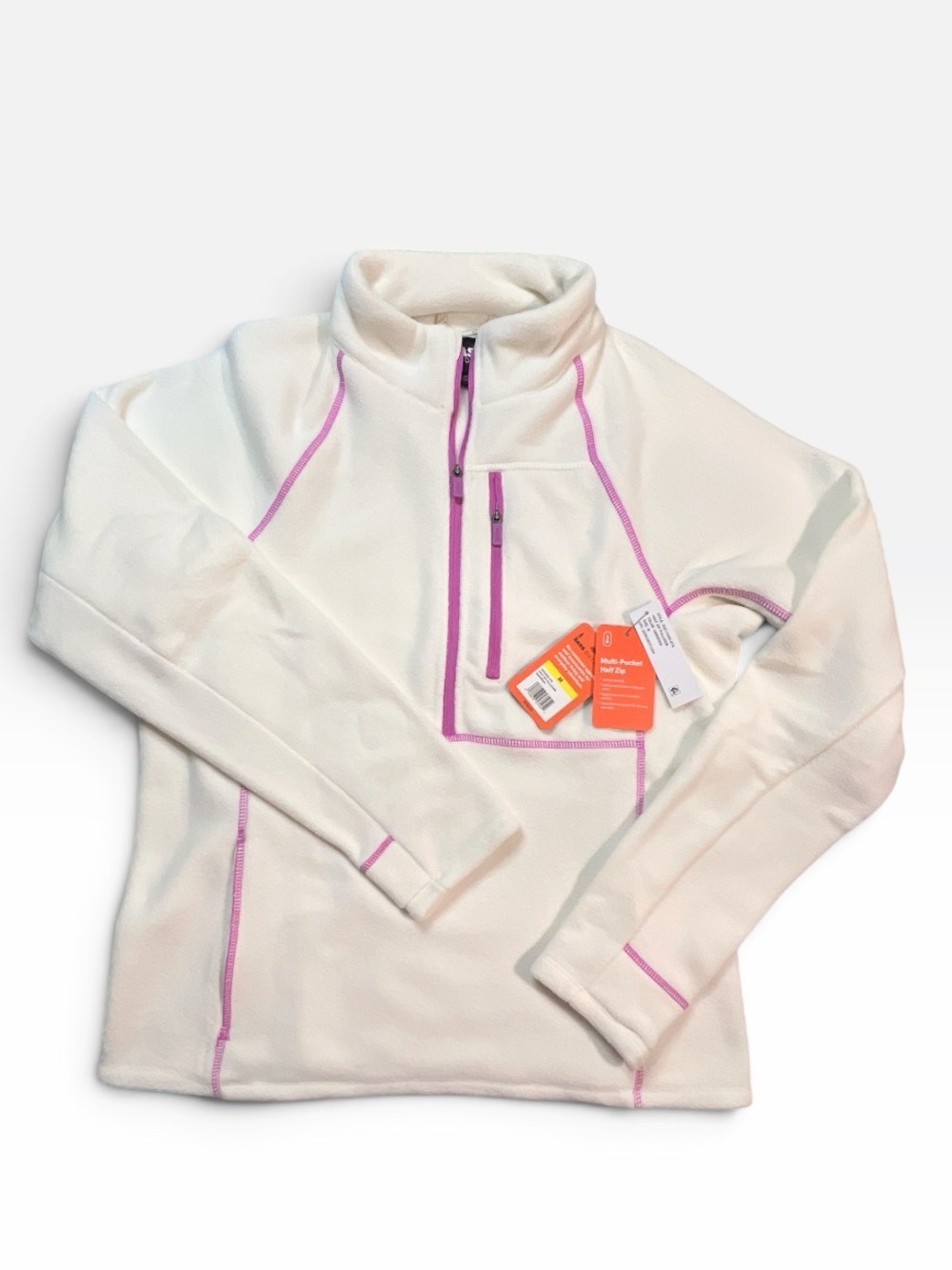 Bass Outdoor Women's Half-Zip Long-Sleeve Fleece - Gardenia white M